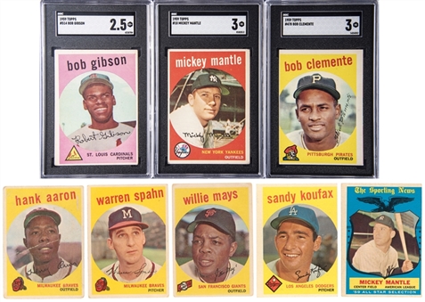 1959 Topps Baseball Complete Set (572) Including 3 SGC Graded Cards